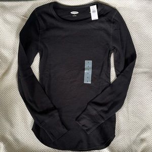 Old Navy Black Thermal Long Sleeve Shirt Women’s size Small